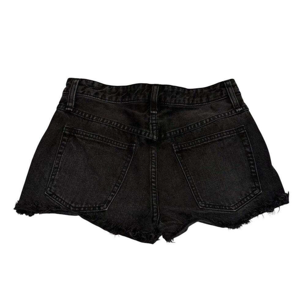 Free People Shorts Cutoff Womens Denim Size 27 Dark Wash Black Button Fly